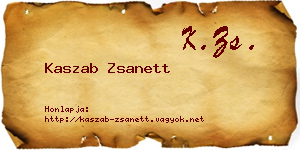 Kaszab Zsanett névjegykártya